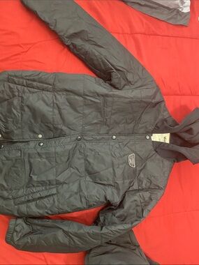 Vans Black Quilted Snap-Front Puffer Jacket